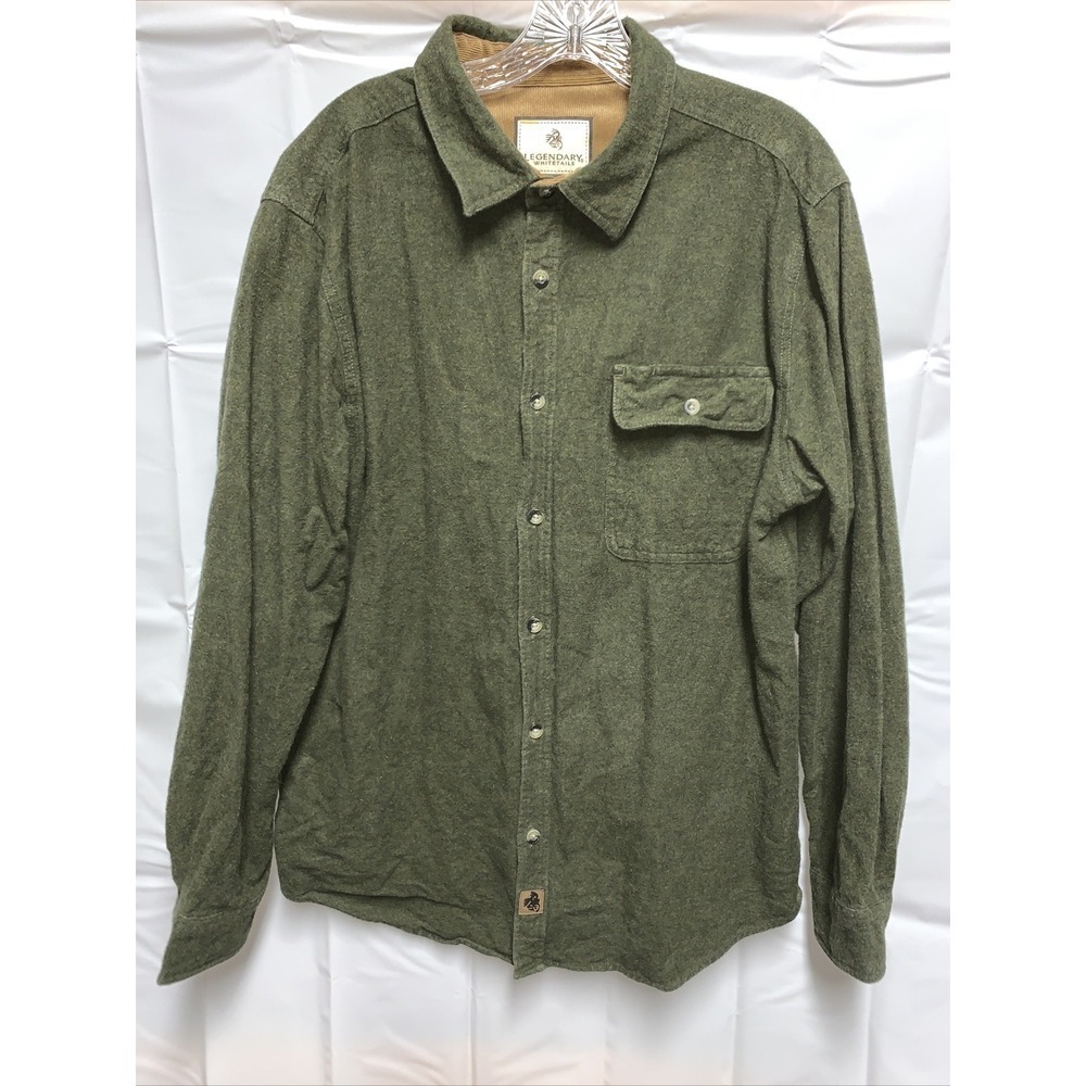 Legendary Whitetails Men's Large LT Green‎ Shirt Long Sleeve Button Up Flannel